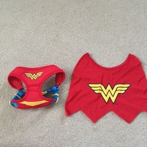 Wonder Woman harness for dogs with cape